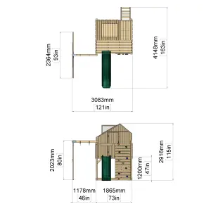 PolarPlay Kids Climbing Tower & Playhouse with Swing and Slide - Swing Eerika Mist