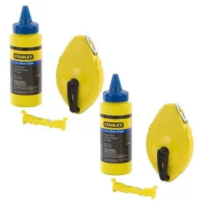 Stanley STA047443 30m Chalk Line, Chalk Refill and Line Level 0-47-443 Twin Pack