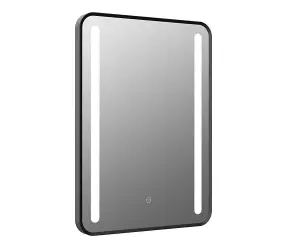 Aquarius Reflect 500 x 700mm Rounded LED Mirror with Black Trim AQRF0128