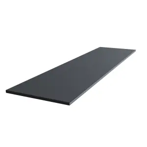 Matt Black Slate effect Chamfered straight edge Solid core laminate Worktop (T) 1.2cm x (L) 300cm x (W) 38cm