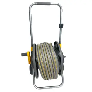 Hozelock Assembled Hose Cart With Hose Pipe 50m Garden & Tap Connector