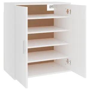 Berkfield Shoe Cabinet White 60x35x70 cm Engineered Wood