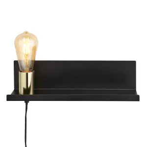 Ando Matt Black Plug-in Wall light