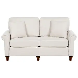 2 Seater Fabric Sofa Beige GINNERUP