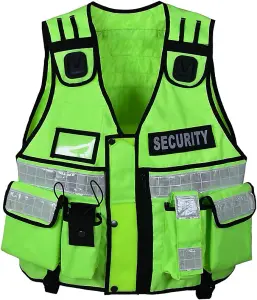 RAC3 High-Vis Security Vest, Full Corduroy, Body Camera Mounts, Multiple Pockets , Fit upto 5XL, Available in 5 Color ( Yellow )