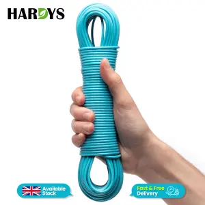 Hardys Clothes Washing Line - PVC Coated with Steel Core, Outdoor & Indoor Suitable Clothes Line, 80kg Capacity - 25m, Blue