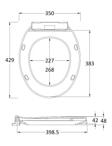 Adley Contemporary Toilet Pan & Soft Close Seat - White - Balterley