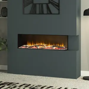 Be Modern Insito 2kW Matt Black Glass effect Electric Fire (H)505mm (W)1025mm (D)235mm