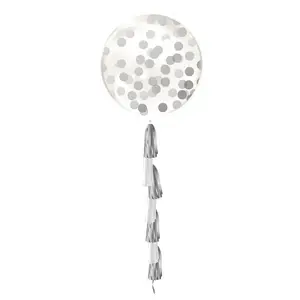 Globos Transparent Confetti Balloon Clear/Silver (One Size)