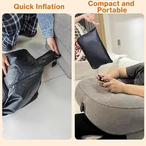 Inflatable Travel Pillow for Desk & Airplane Naps - Ergonomic Table Pillow with Quick Inflate, Compact & Portable