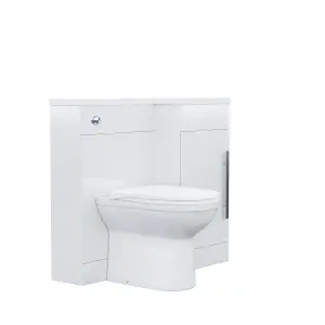 Nes Home 900 mm RH Basin Sink Vanity Cabinet White WC Unit BTW Toilet Melbourne