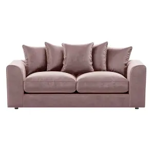 Brooklyn  Plush Velvet Fibre Fabric 3 Seater sofa   Pink