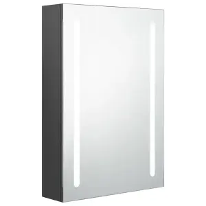 Berkfield LED Bathroom Mirror Cabinet Grey 50x13x70 cm