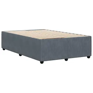 Berkfield Bed Frame without Mattress Dark Grey Double Velvet