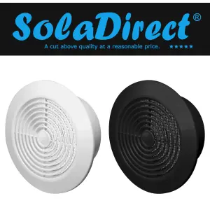 5-inch / 125 mm Circular Ceiling Mounted Air Vent Grille Cover, Round Ventilation Extract/Supply Valve Diffuser (White)