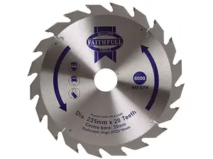 Faithfull FAIZ23520 TCT Circular Saw Blade 235 x 35mm x 20T POS FAIZ23520