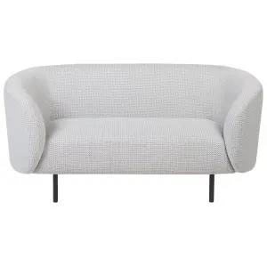 2 Seater Fabric Sofa Black and White LOEN