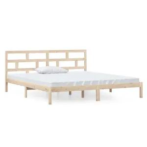 Berkfield Bed Frame Solid Wood Pine 140x190 cm