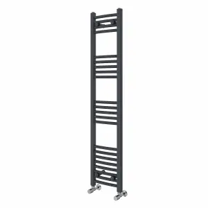 Right Radiators 1400x300 mm Curved Heated Towel Rail Radiator Bathroom Ladder Warmer Anthracite