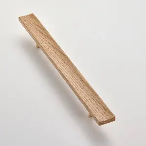 Solid Oak & Brass Handle - Swinford 320mm Clear Lacquer