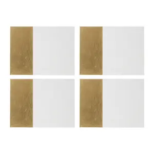 Interiors by Premier Geome Dipped White and Gold Placemats