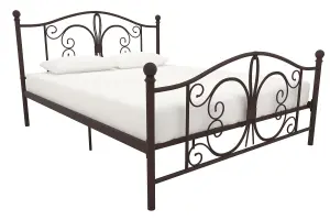 Bombay metal bed in bronze look, king