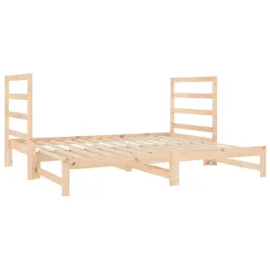 Berkfield Pull-out Day Bed 2x(90x190) cm Solid Wood Pine