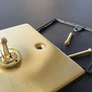 Satin Brass 2 Gang Blank Plate