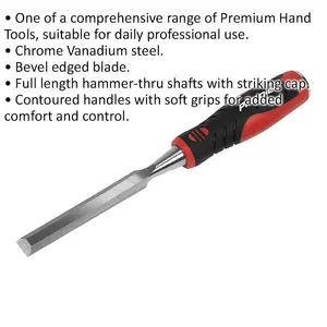 Premium 16mm Hammer-Thru Wood Chisel with Bevel Edge and Chrome Vanadium Steel