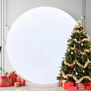 Round Polyester Spandex Arch Stand Backdrop Cover Garden Arbors Cover, White - 200cm