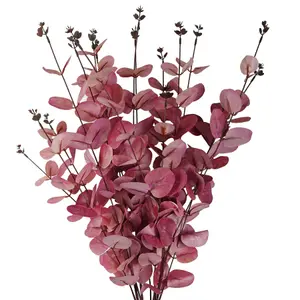 Pack of 6 x 80cm Pink Eucalyptus Foliage Stem