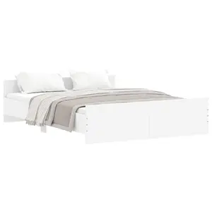 Berkfield Bed Frame with Headboard and Footboard White 160x200 cm