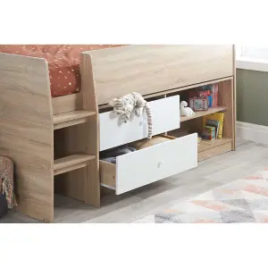 Birlea Leyton Cabin Bed White & Oak Effect