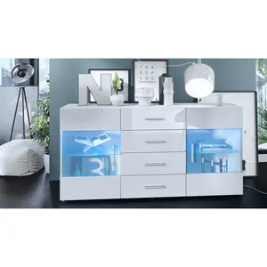 Sideboard Brano White (matt)/White (glossy) / Yes