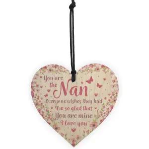 Red Ocean Nan Nanny Grandma Gifts From Grandchildren Wooden Heart Sign Birthday Gift For Nan Mothers Day Gifts