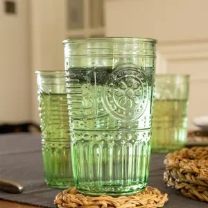 Bormioli Rocco - Romantic Highball Glasses - 475ml - Pack of 4 - Green