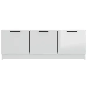 vidaXL TV Cabinet High Gloss White 102x35x36.5 cm Engineered Wood