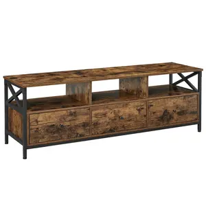 Adame TV Stand for TVs up to 65" Rustic Brown/Black