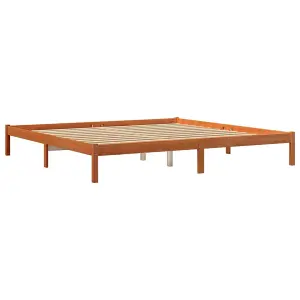 Berkfield Bed Frame without Mattress Wax Brown 200x200 cm Solid Wood Pine