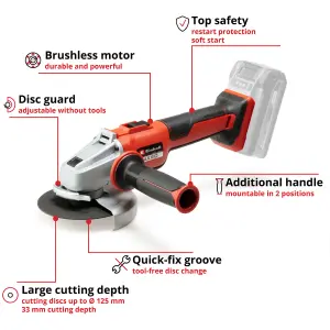 Einhell Cordless Angle Grinder 125mm 18V Brushless Power X-Change 700W AXXIO 18/125 Q