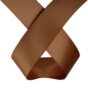 Brown Double Sided Satin Ribbon Polyester Ribbon Roll, 40mm x 10 metres