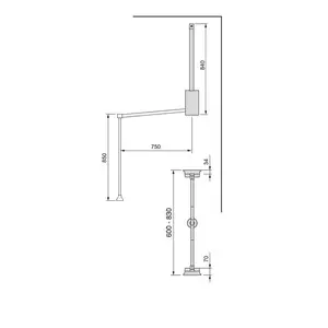 Sighwaldi 50cm Wide Wardrobe Rail White / 85cm H x 150cm W