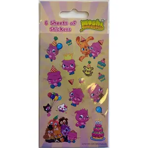 Moshi Monsters Poppet Sticker Sheet (Pack of 6) Pink/Yellow (One Size)