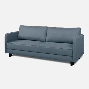 Bruno 3 Seater Sofa Bed with Storage - Blue Grey (Lumos83)