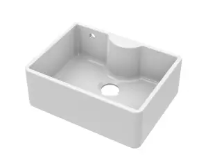 595mm - Single Bowl Butler Kitchen Sink - with Tap Ledge,  Overflow