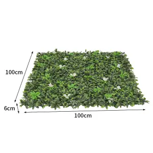 Green Artificial Plant Wall Greenery Panel Decorative Foliage Hedge Privacy Fence Screen 100cm (W) x 100cm (D)