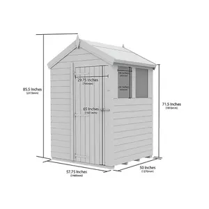 DIY Sheds 5x4 Apex Shed - Single Door Without Windows