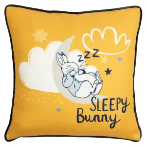 Peter Rabbit™ Sleepy Head Printed Piped Velvet Kids Polyester Filled Cushion