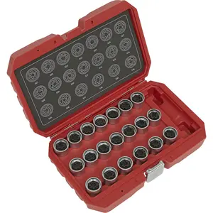 Comprehensive 20-Piece Locking Wheel Nut Key Set for Vehicle Dealers and Repair Centres