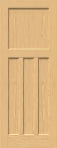 Green & Taylor Oak 1930s 3 Panel FD30 Fire Door